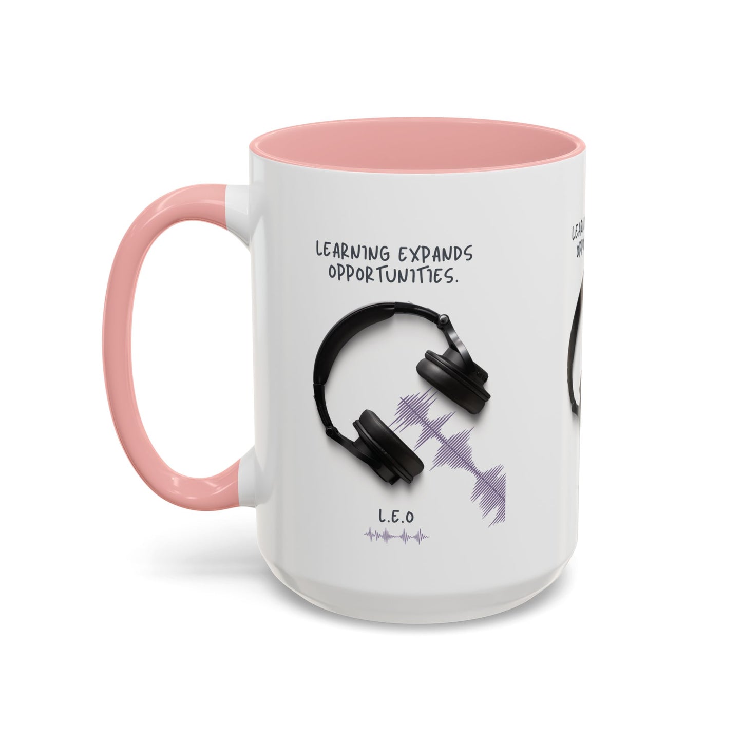 Personalized Initial Headphones Accent Coffee Mug