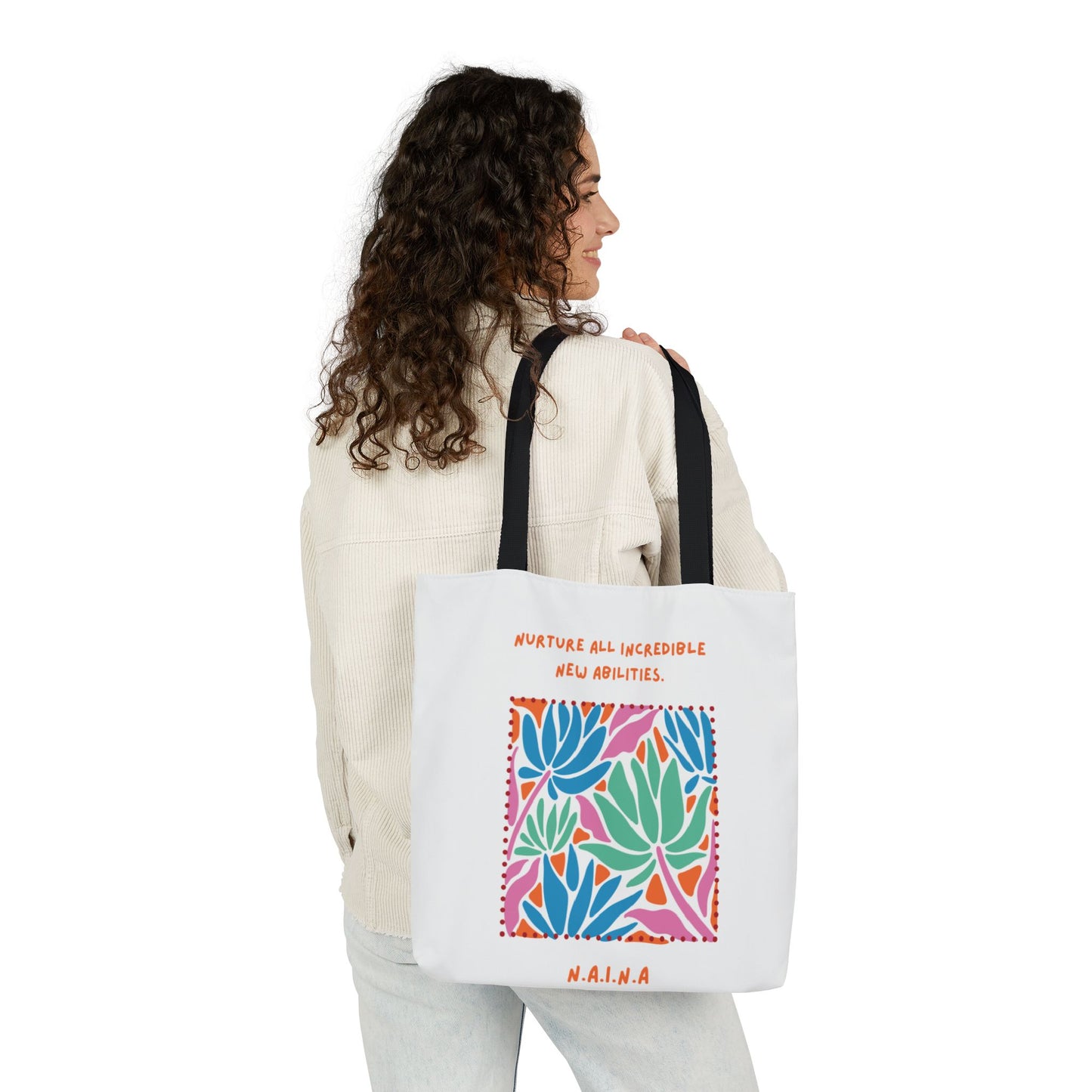 Personalized Initial Quote Colorful Momentum Canvas Tote Custom Name
