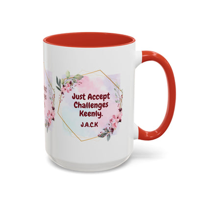 Personalized Floral Frame Accent Coffee Mug