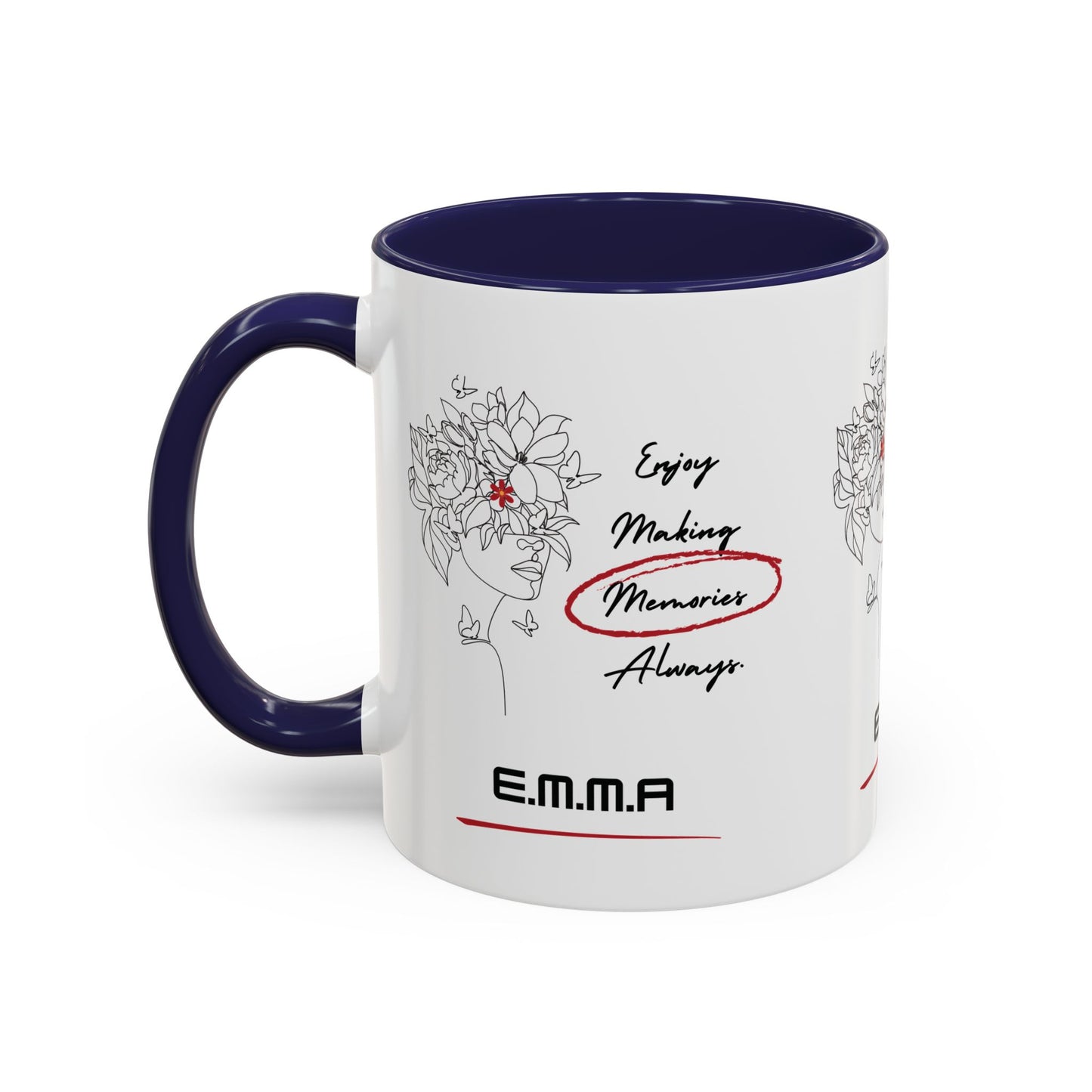 Personalized Initial Floral Girl Accent Coffee Mug