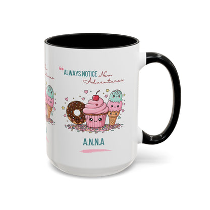 Personalized Initial Sweet Treat Accent Coffee Mug