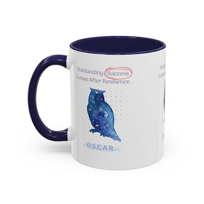 Personalized Initial Galaxy Owl Accent Coffee Mug