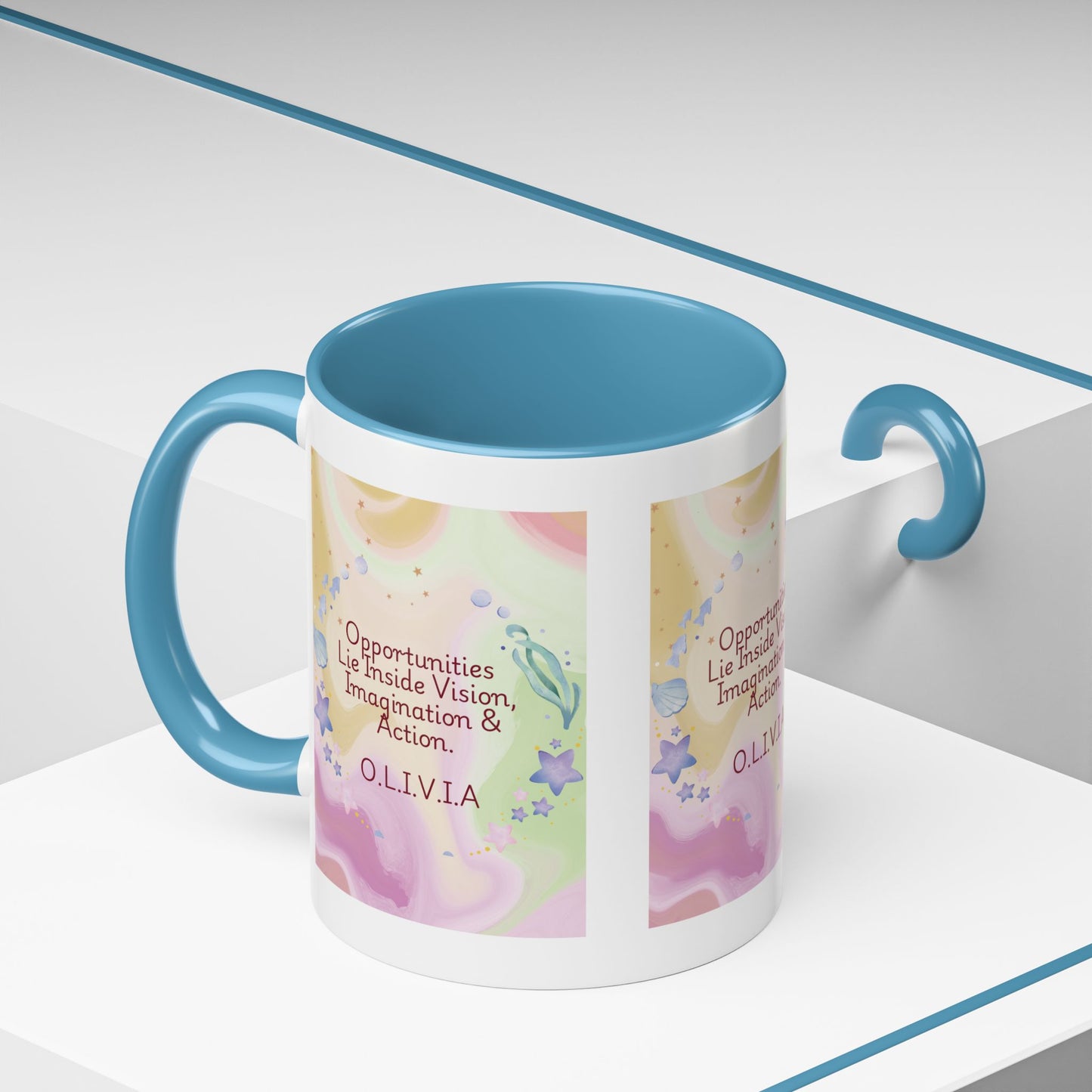 Personalized Ocean Theme Accent Coffee Mug