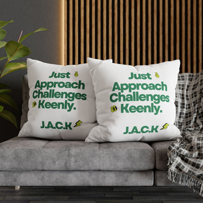 Personalized Initial Quote Simple Note — Custom Sayings on Square Poly Canvas Pillowcase