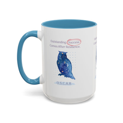 Personalized Initial Galaxy Owl Accent Coffee Mug