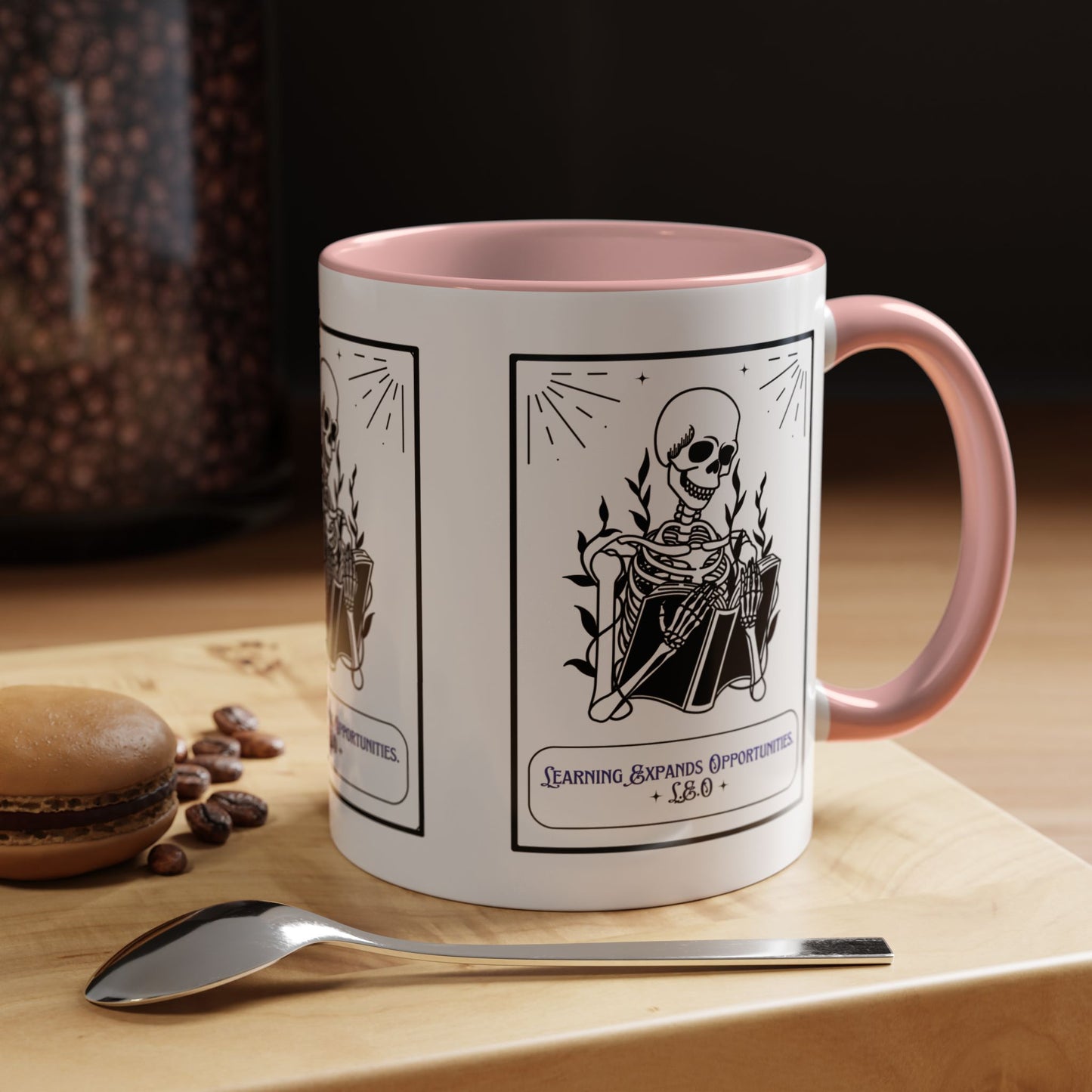 Personalized Initial Skeleton Accent Coffee Mug