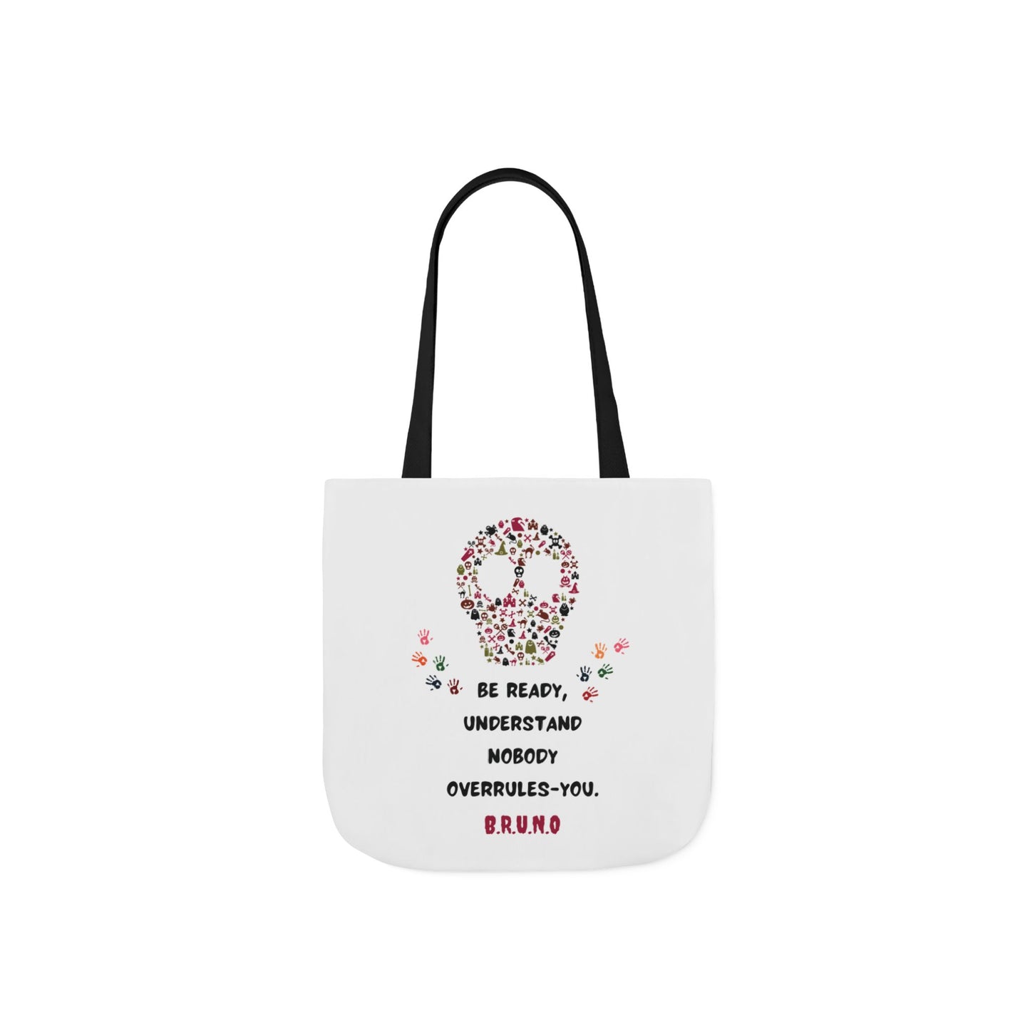 Personalized Initial Quote Floral Skull Canvas Tote Custom Name