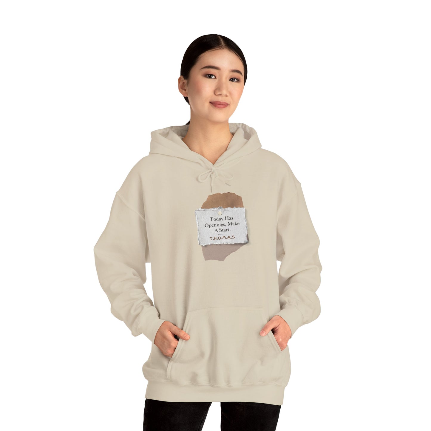Personalized Torn Paper Motive Hooded Sweatshirt