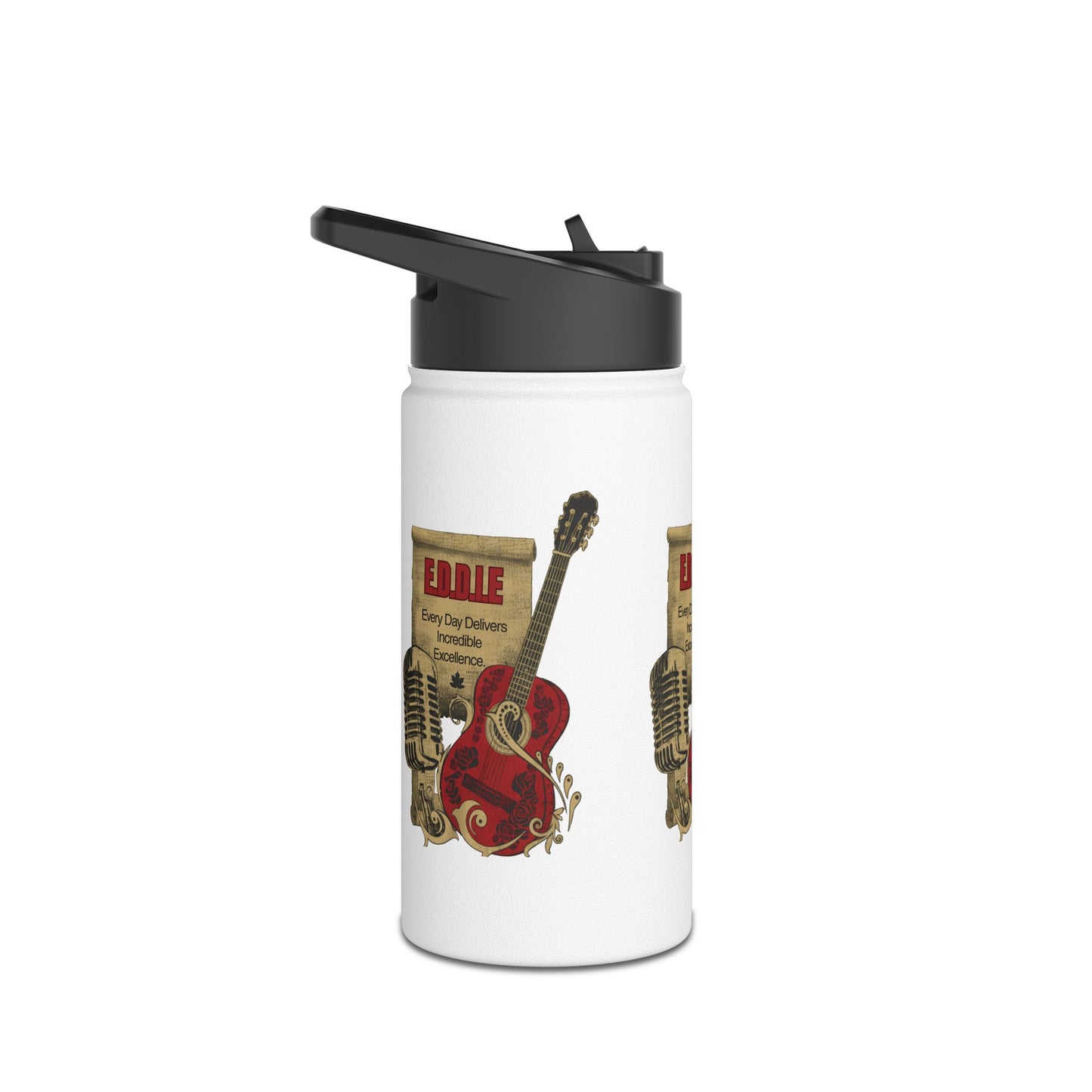 Personalized Initial Quote Guitar Stainless Steel Water Bottle