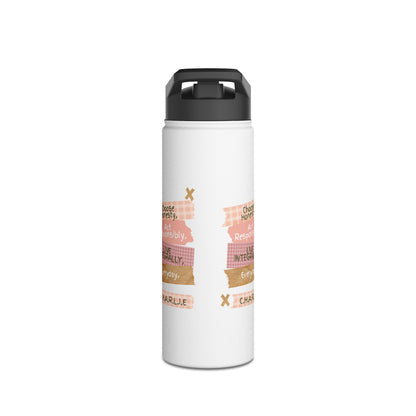 Personalized Initial Quote Note Steps Stainless Steel Water Bottle