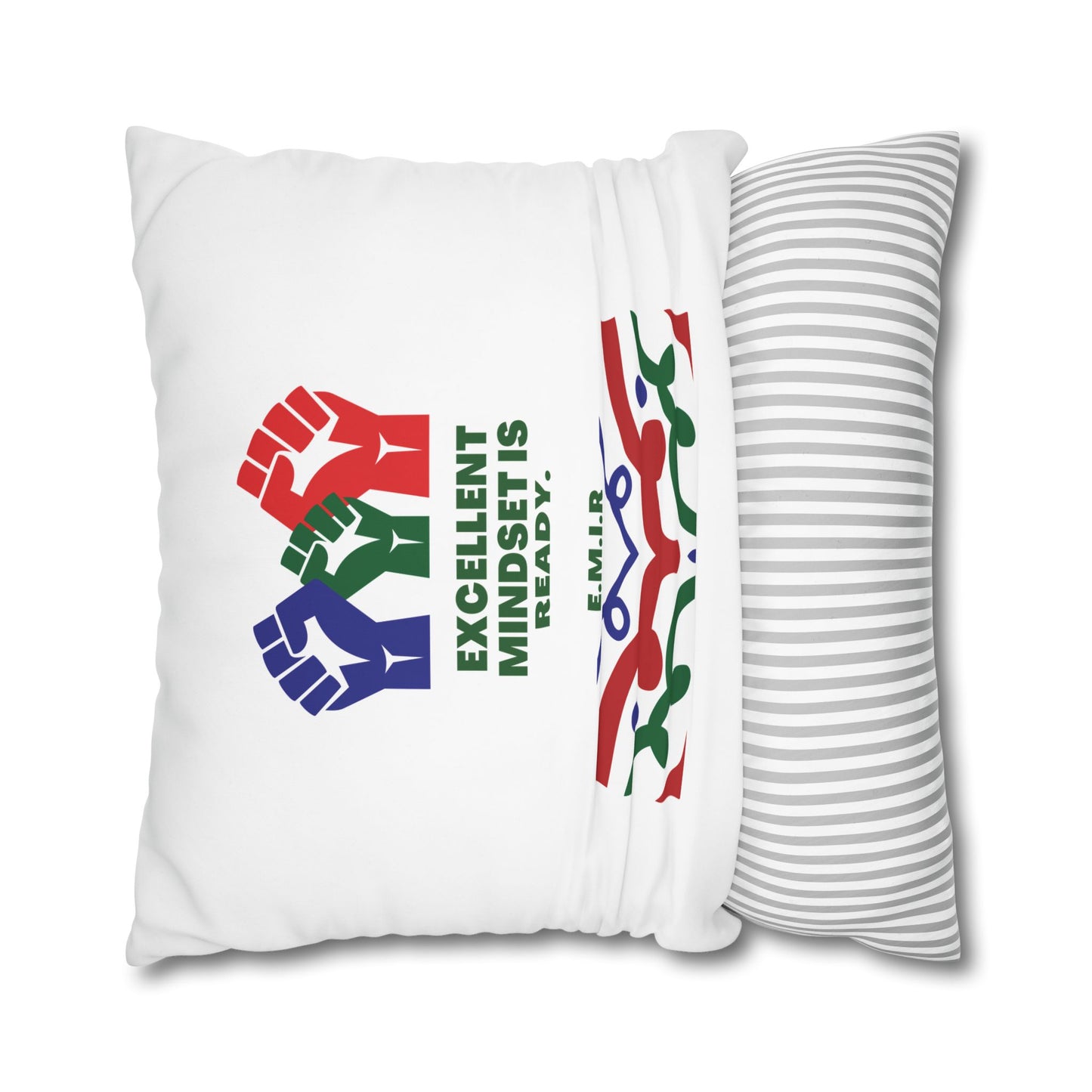 Personalized Initial Quote Victory — Custom Sayings on Square Poly Canvas Pillowcase