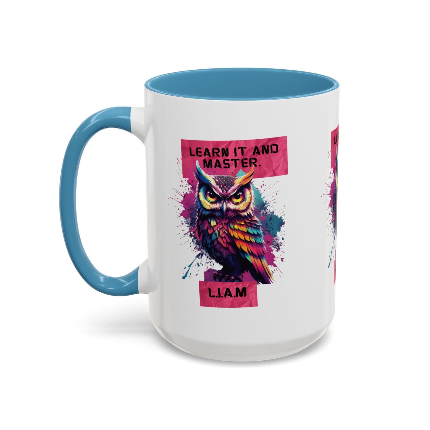 Personalized Initial Owl Accent Coffee Mug