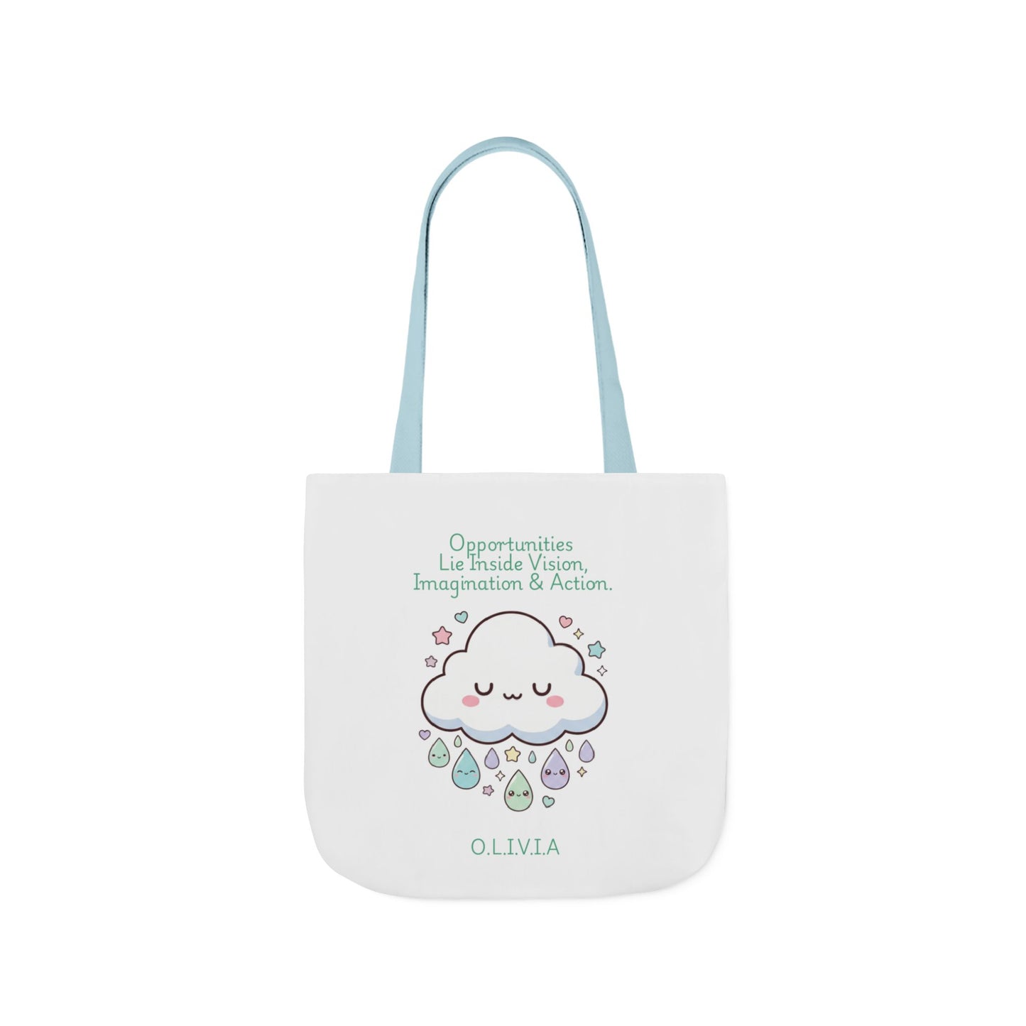 Personalized Initial Quote Cloud Dripping Canvas Tote Custom Name