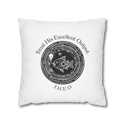 Personalized Initial Quote Fish — Custom Sayings on Square Poly Canvas Pillowcase