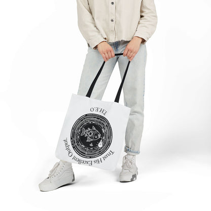 Personalized Initial Quote Circle Fish Canvas Tote Custom Name