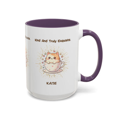 Personalized Initial Exquisite Cat Accent Coffee Mug