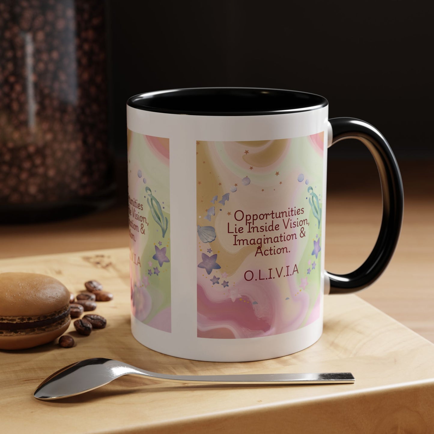 Personalized Ocean Theme Accent Coffee Mug