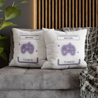 Personalized Initial Quote Game Controller — Custom Sayings on Square Poly Canvas Pillowcase