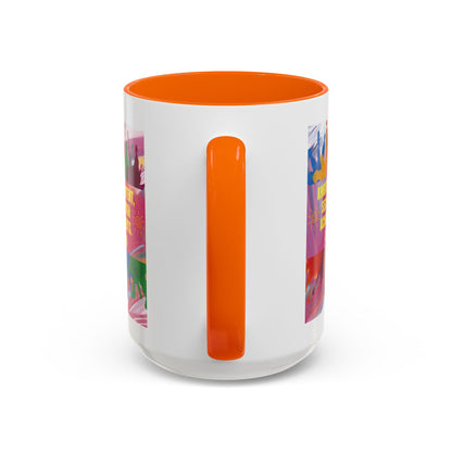 Personalized Initial Colorful Paint Accent Coffee Mug