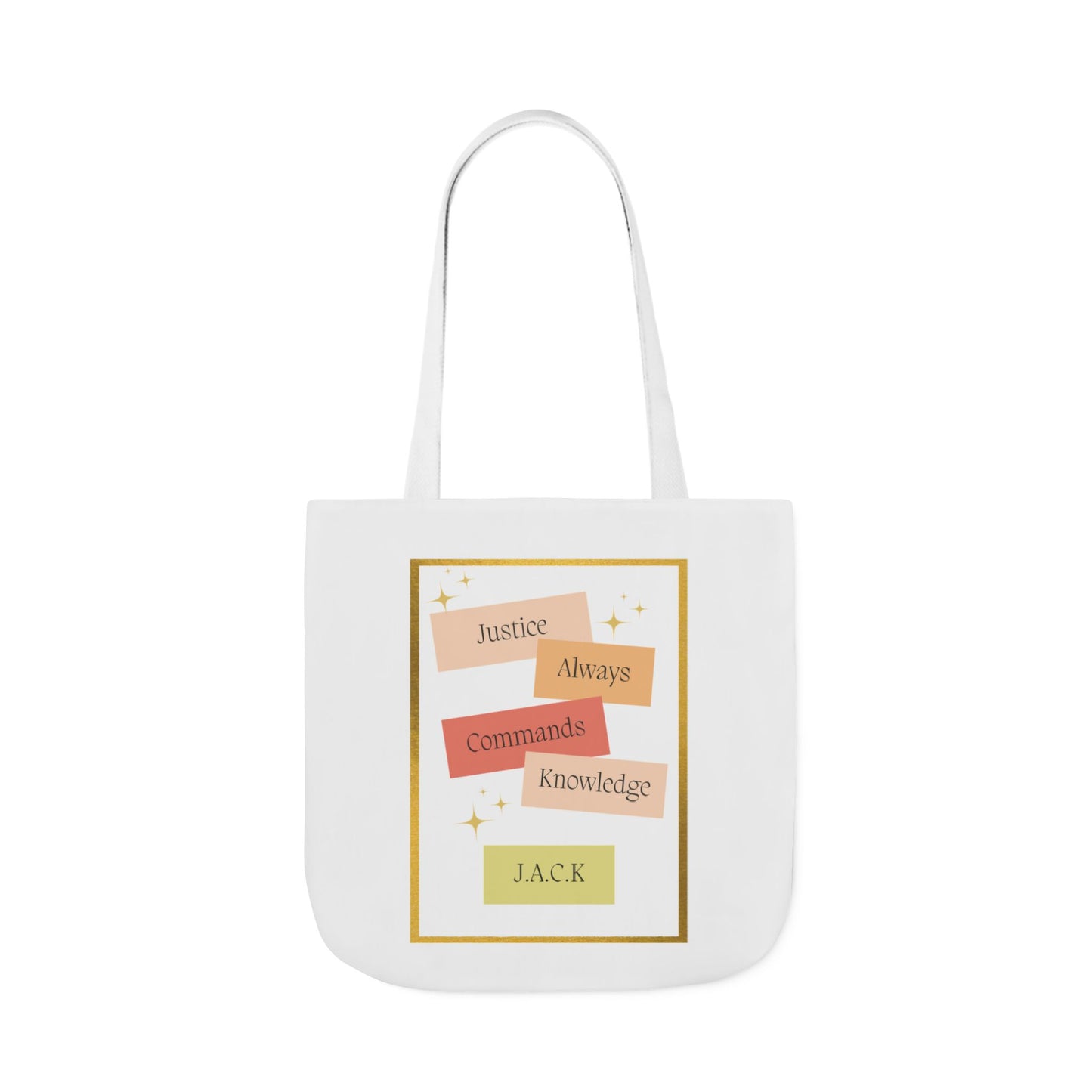 Personalized Initial Quote Inspirational Canvas Tote Custom Name