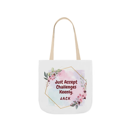 Personalized Initial Quote Floral Frame Canvas Tote Custom Name