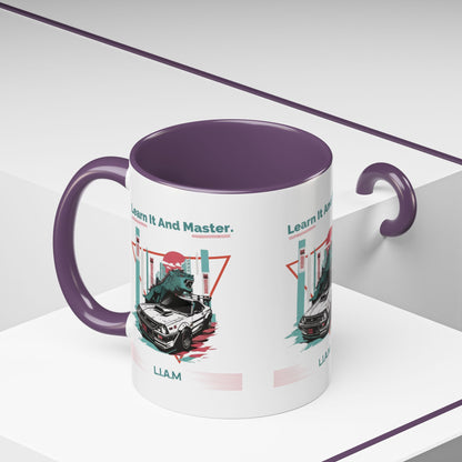 Personalized Retro Racing Accent Coffee Mug