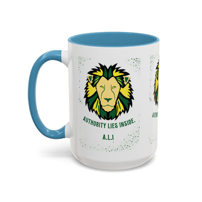 Personalized Initial Lion Accent Coffee Mug