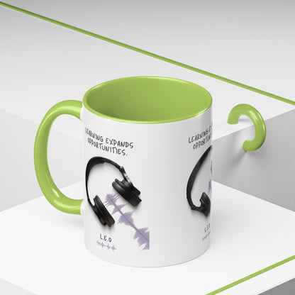 Personalized Initial Headphones Accent Coffee Mug