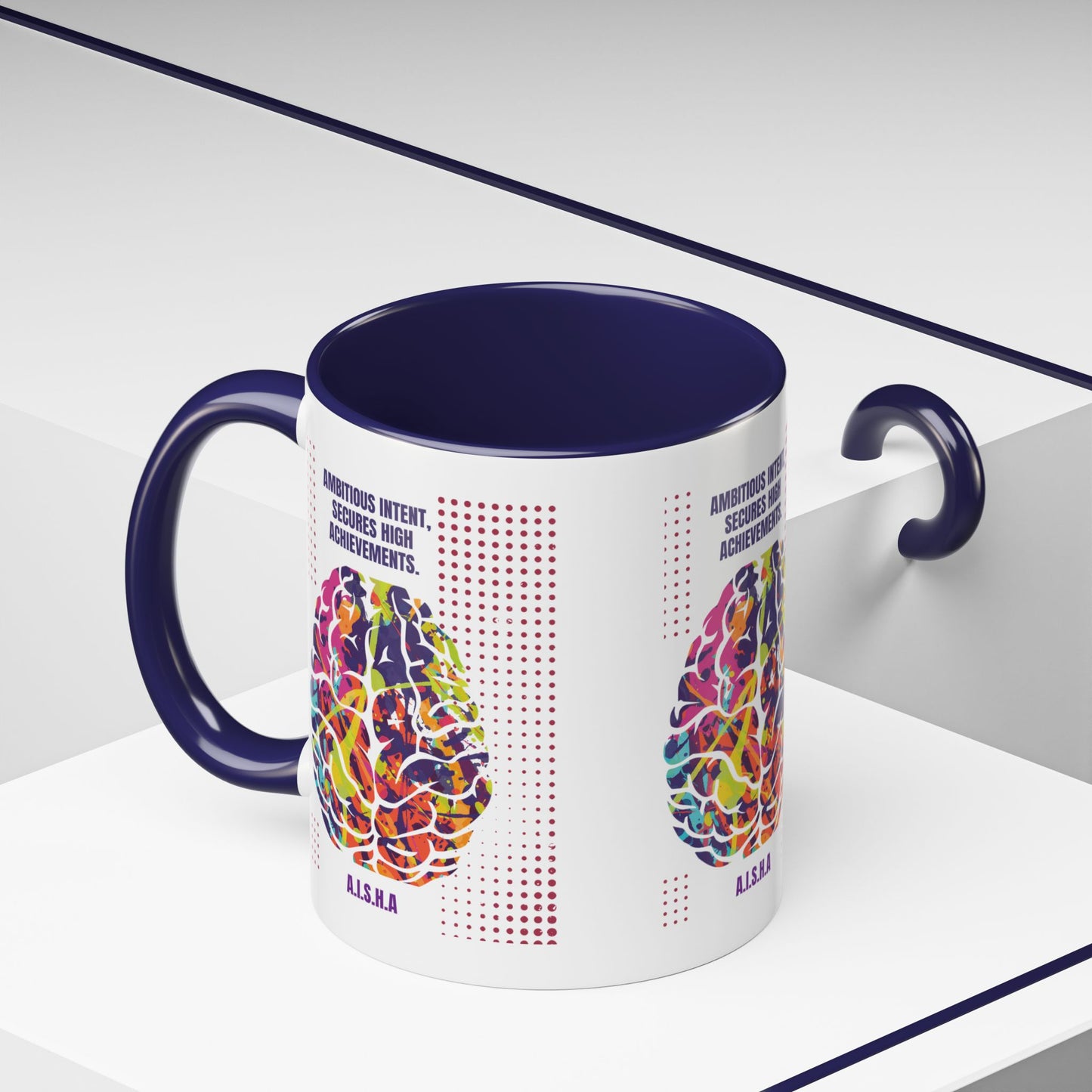 Personalized Initial Brain Accent Coffee Mug