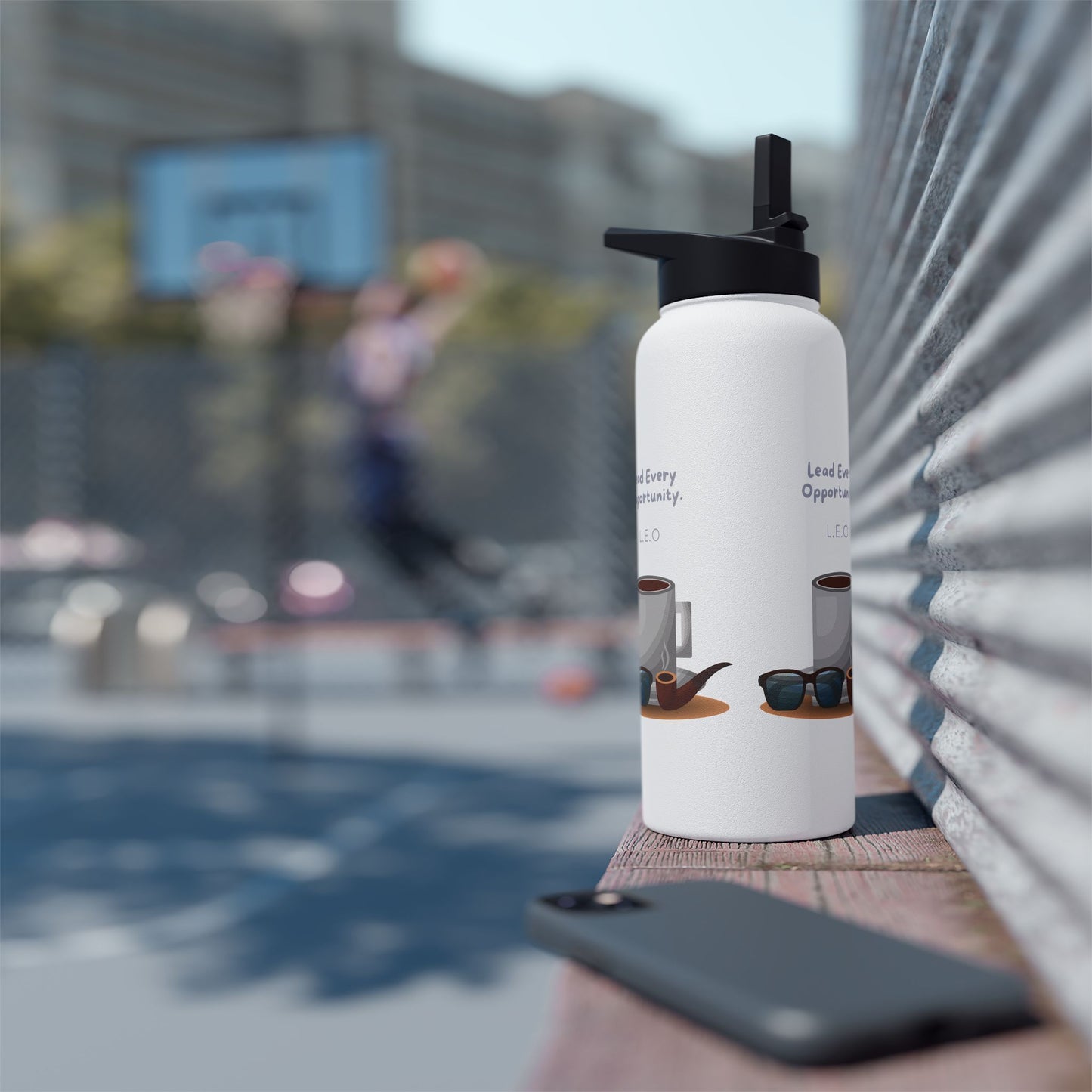 Personalized Initial Quote Sunglasses and Coffee Stainless Steel Water Bottle