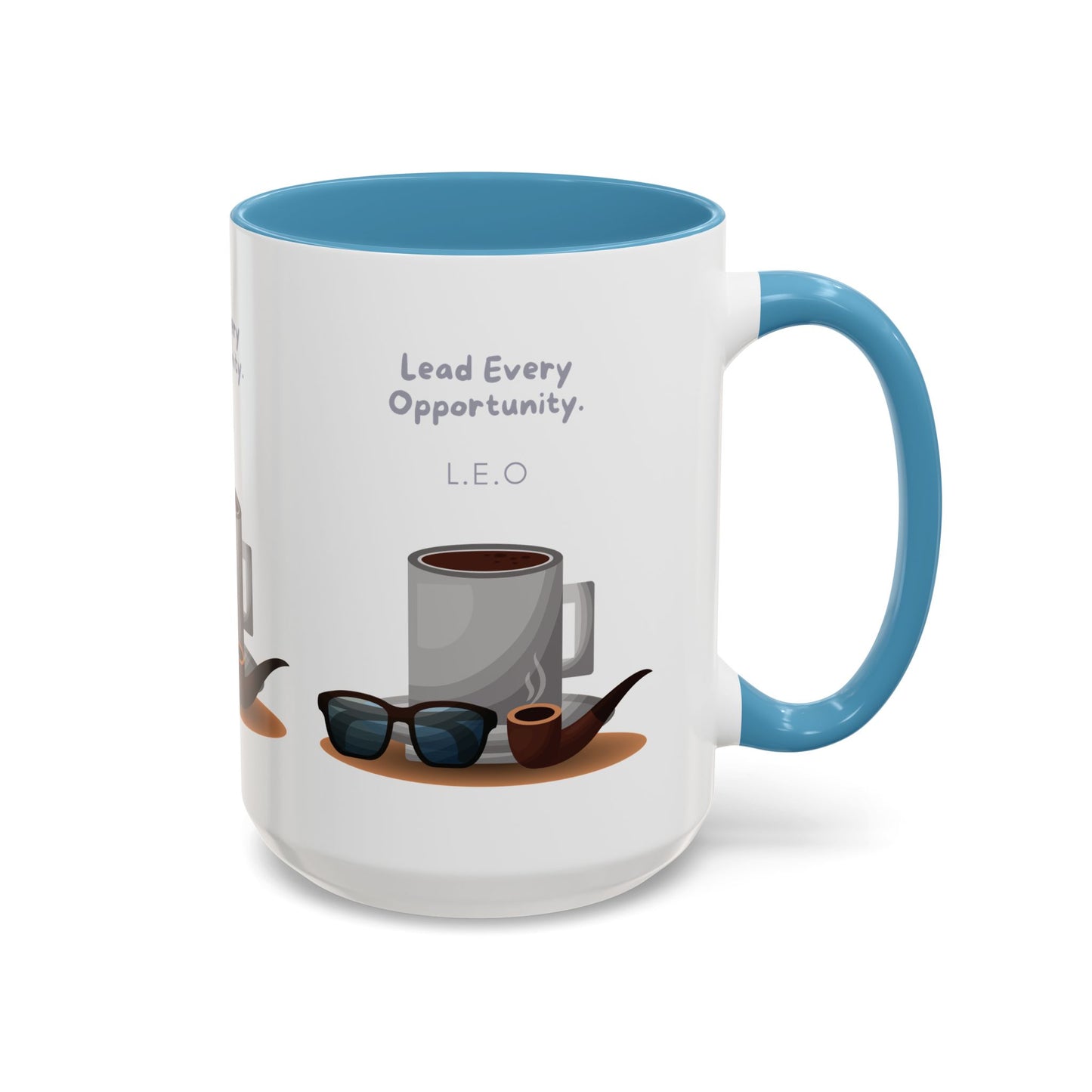 Personalized Initial Coffee and Sunglasses Accent Coffee Mug