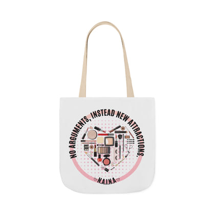 Personalized Initial Quote Cosmetic Heart Canvas Tote Custom Name