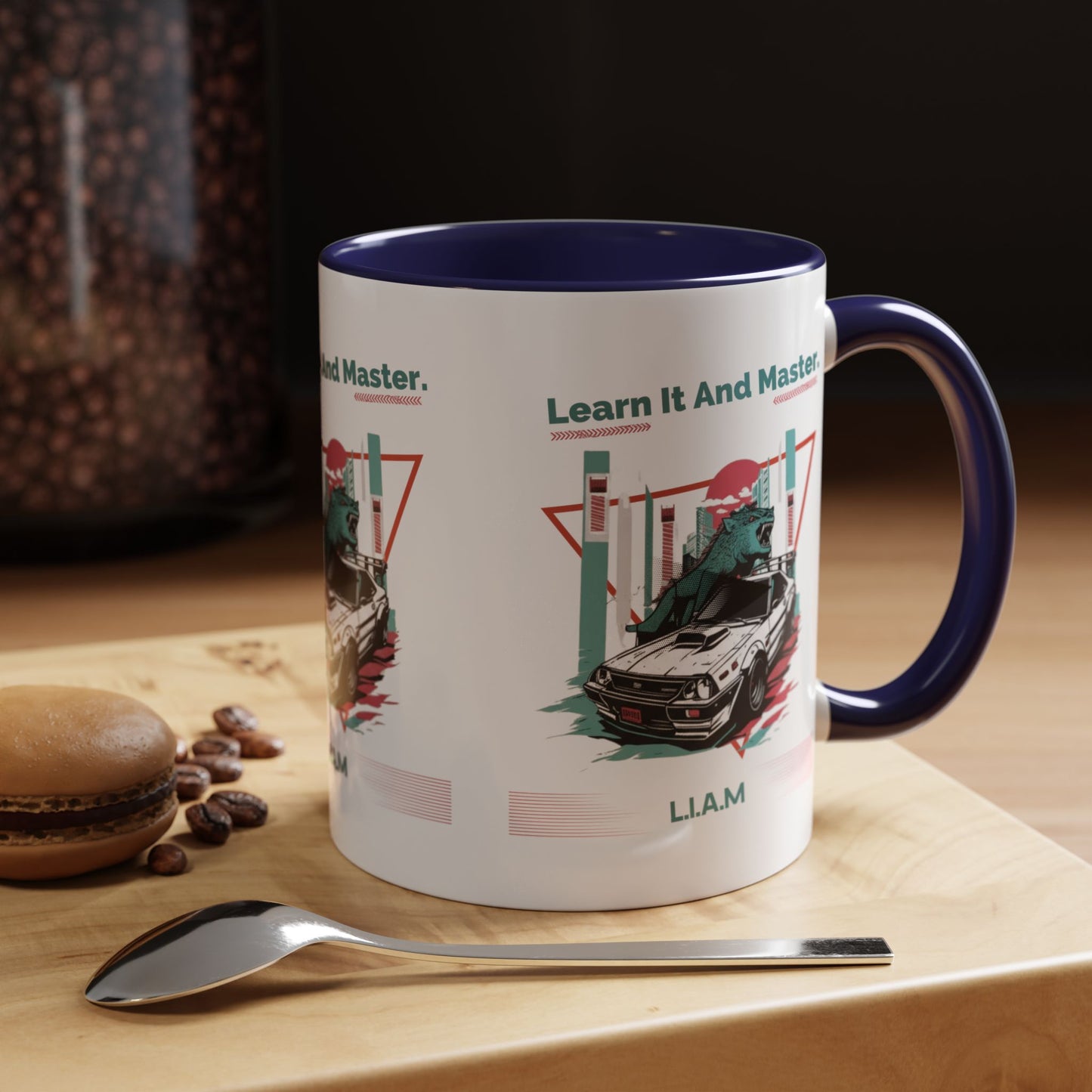 Personalized Retro Racing Accent Coffee Mug
