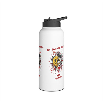 Personalized Initial Quote Split Smile Skull Stainless Steel Water Bottle