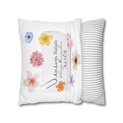 Personalized Initial Quote Clip Note — Custom Sayings on Square Poly Canvas Pillowcase