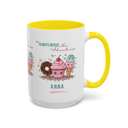 Personalized Initial Sweet Treat Accent Coffee Mug