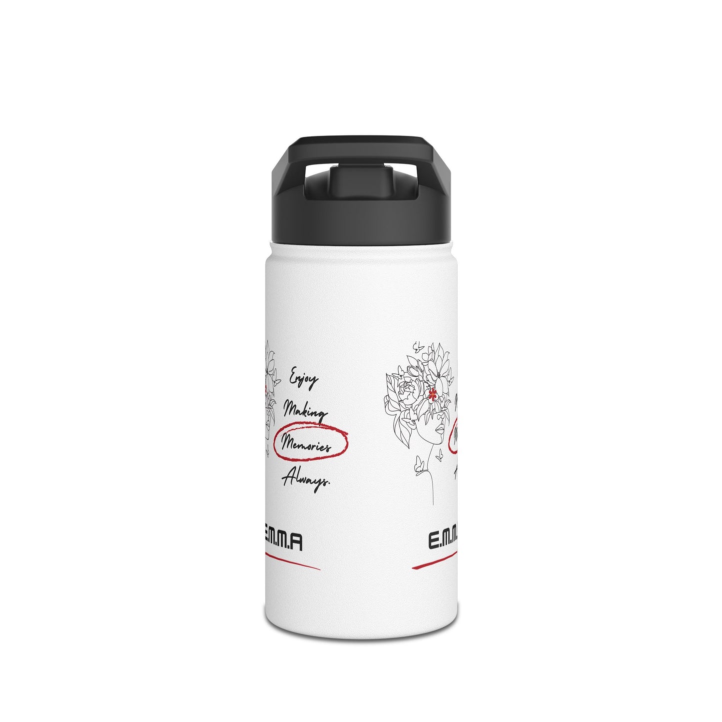 Personalized Initial Quote Floral Girl Stainless Steel Water Bottle