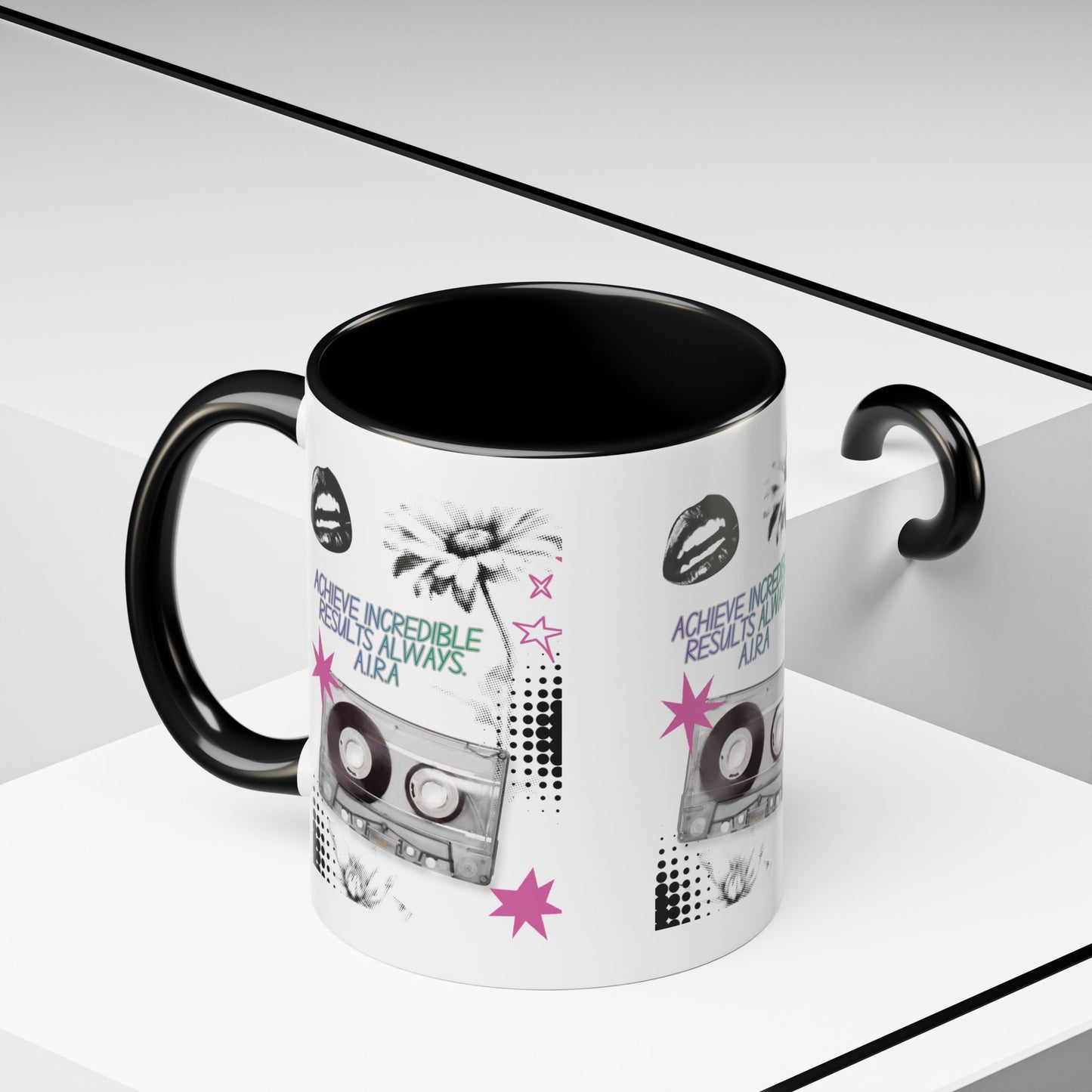 H2 Aura personalized ceramic mug featuring a custom name initial quote and artistic portrait. A unique, high-quality gift that turns a name into a one-of-a-kind statement for daily use.