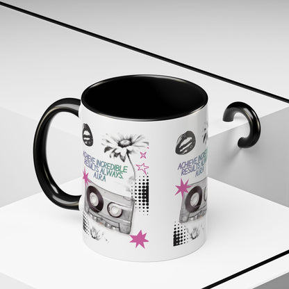 H2 Aura personalized ceramic mug featuring a custom name initial quote and artistic portrait. A unique, high-quality gift that turns a name into a one-of-a-kind statement for daily use.