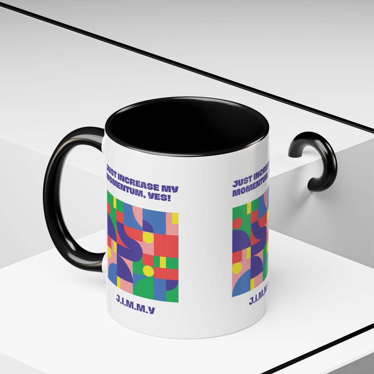 Custom acrostic name mug available in 11oz and 15oz. Features personalized name meaning art and power quotes on premium, dishwasher-safe ceramic. Perfect for office decor and meaningful gifts.