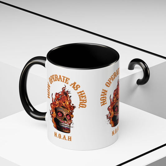 Custom acrostic name mug available in 11oz and 15oz. Features personalized name meaning art and power quotes on premium, dishwasher-safe ceramic. Perfect for office decor and meaningful gifts.