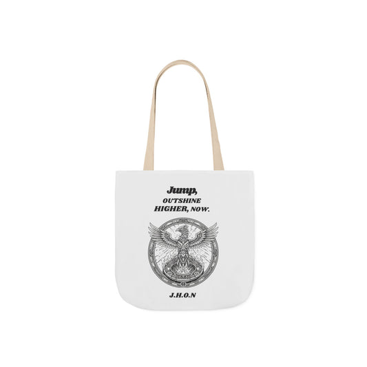 Aesthetic canvas tote bag with custom acrostic name art. Durable, eco-friendly reusable cotton bag featuring a personalized initial quote and minimalist design for sustainable everyday fashion.