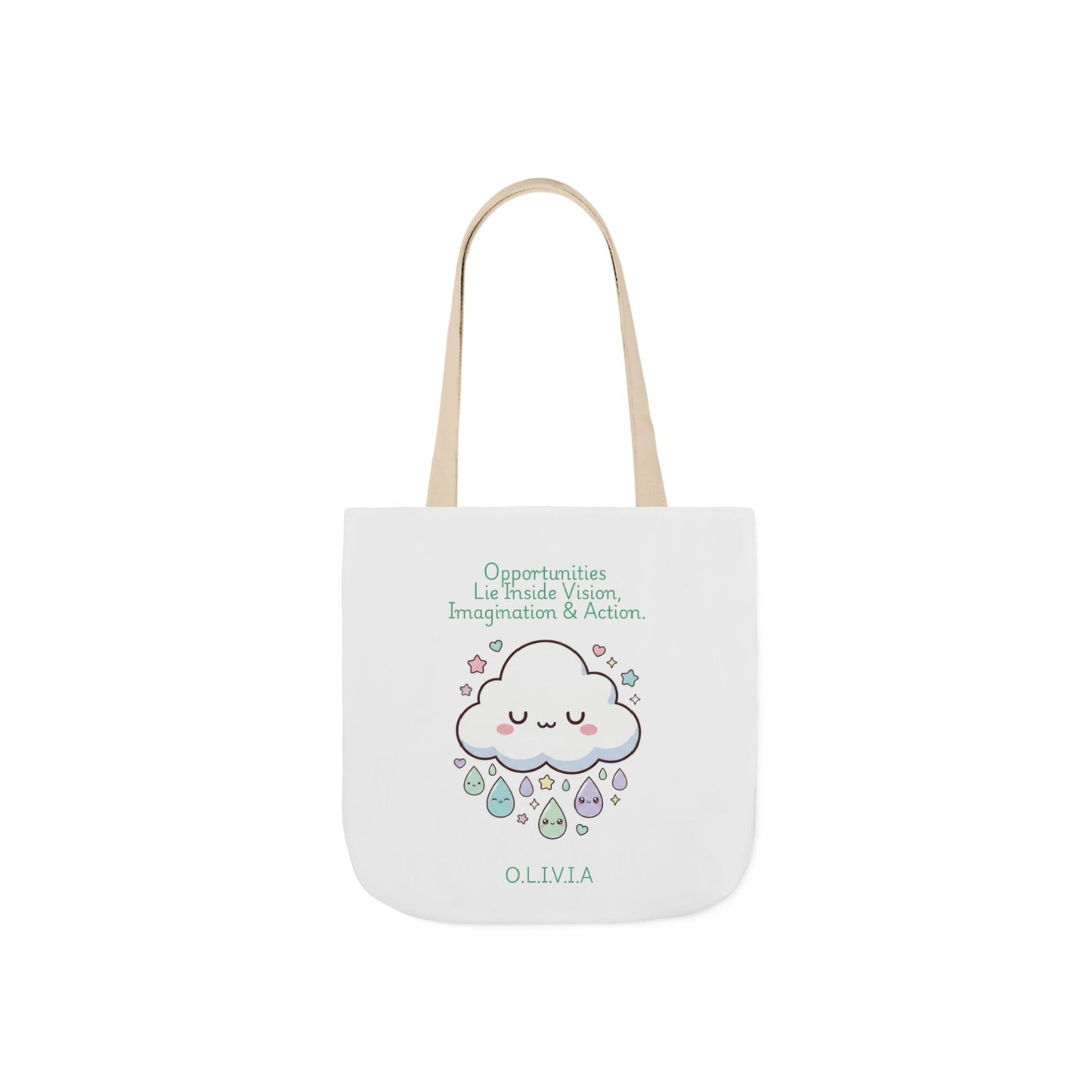 Aesthetic canvas tote bag with custom acrostic name art. Durable, eco-friendly reusable cotton bag featuring a personalized initial quote and minimalist design for sustainable everyday fashion.