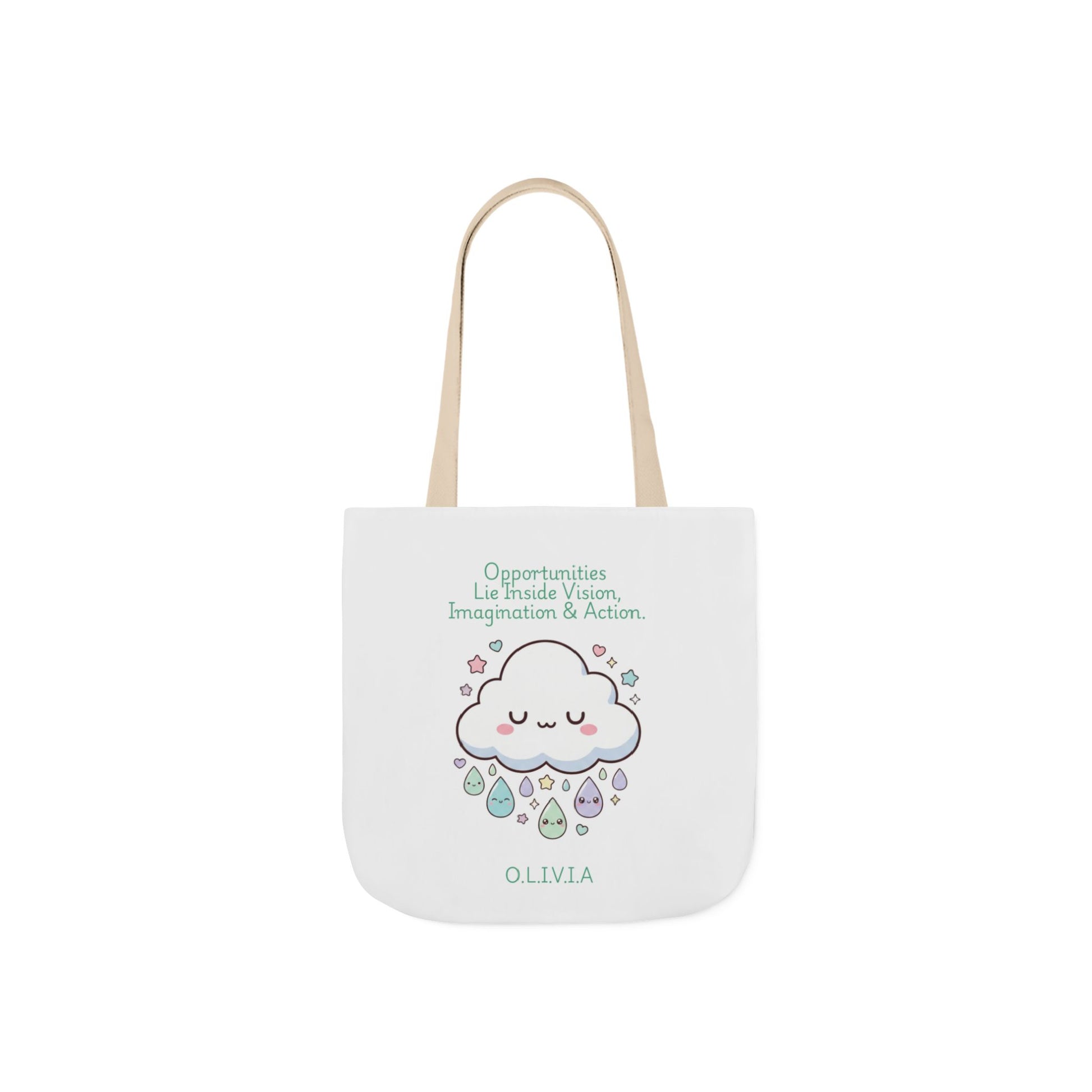 Aesthetic canvas tote bag with custom acrostic name art. Durable, eco-friendly reusable cotton bag featuring a personalized initial quote and minimalist design for sustainable everyday fashion.