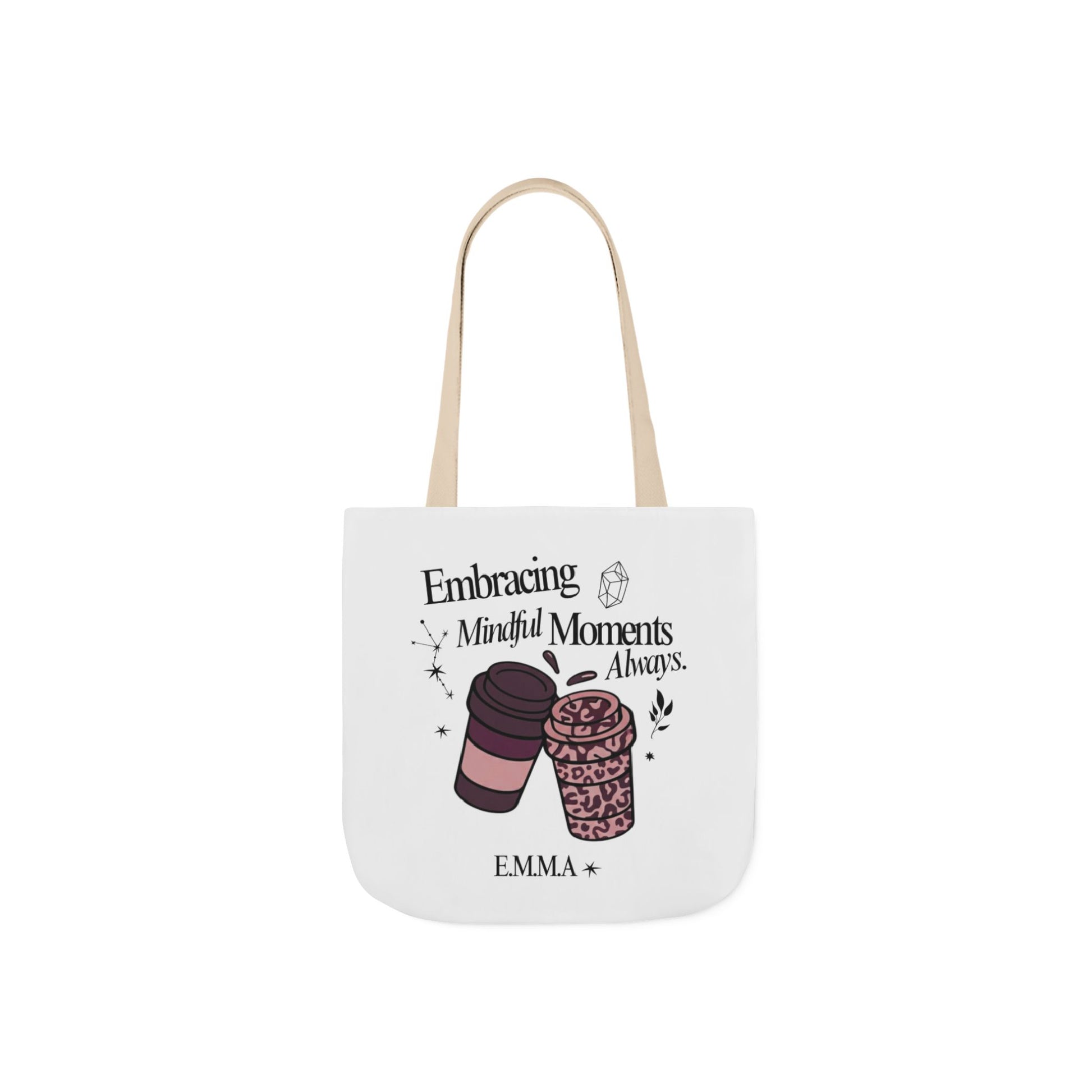 Aesthetic canvas tote bag with custom acrostic name art. Durable, eco-friendly reusable cotton bag featuring a personalized initial quote and minimalist design for sustainable everyday fashion.