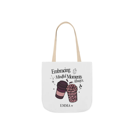 Aesthetic canvas tote bag with custom acrostic name art. Durable, eco-friendly reusable cotton bag featuring a personalized initial quote and minimalist design for sustainable everyday fashion.