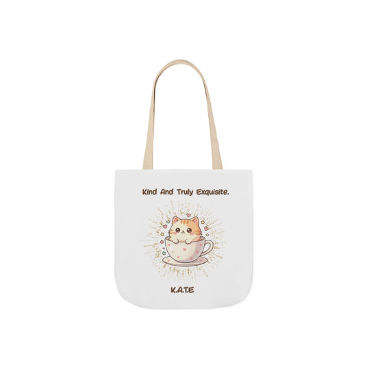 Aesthetic canvas tote bag with custom acrostic name art. Durable, eco-friendly reusable cotton bag featuring a personalized initial quote and minimalist design for sustainable everyday fashion.