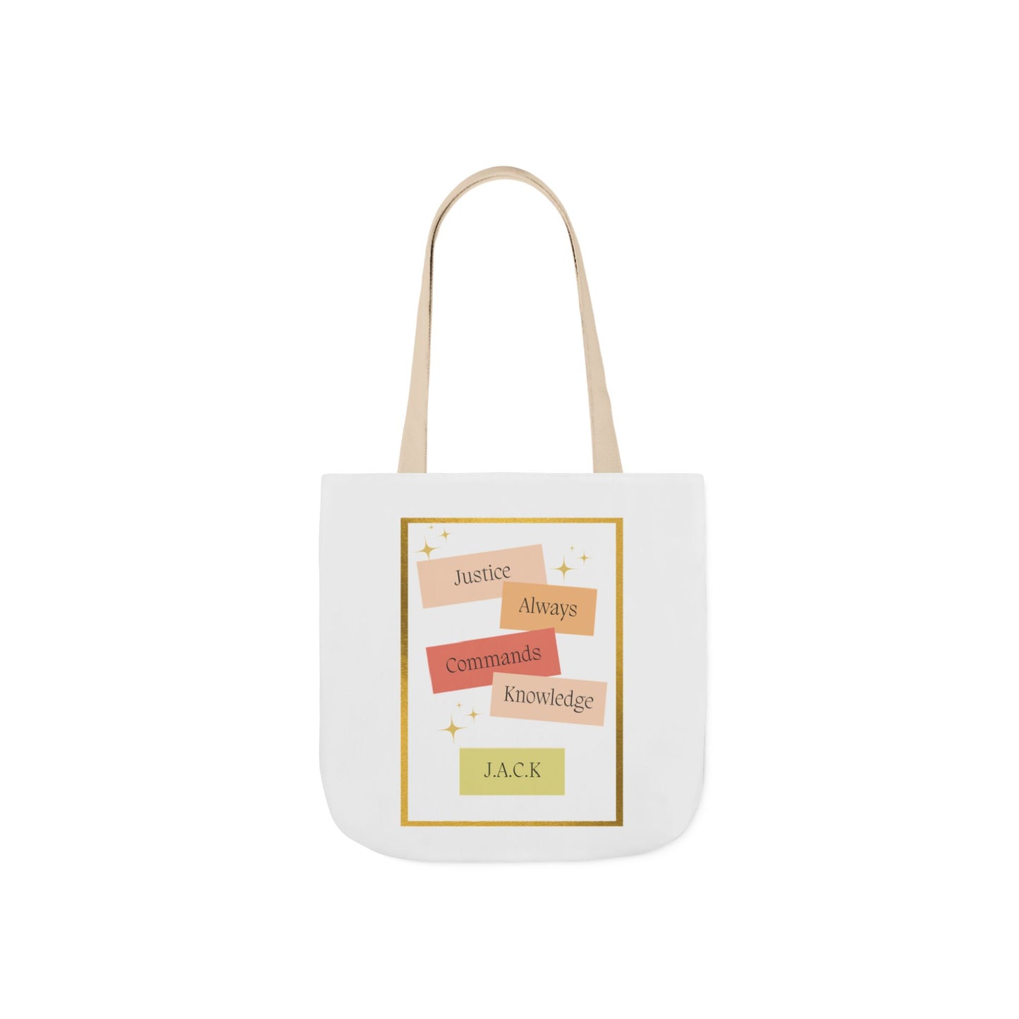 Aesthetic canvas tote bag with custom acrostic name art. Durable, eco-friendly reusable cotton bag featuring a personalized initial quote and minimalist design for sustainable everyday fashion.