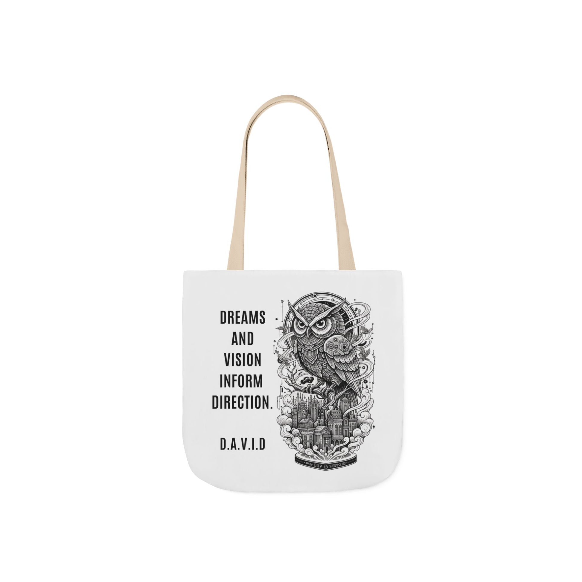 Aesthetic canvas tote bag with custom acrostic name art. Durable, eco-friendly reusable cotton bag featuring a personalized initial quote and minimalist design for sustainable everyday fashion.