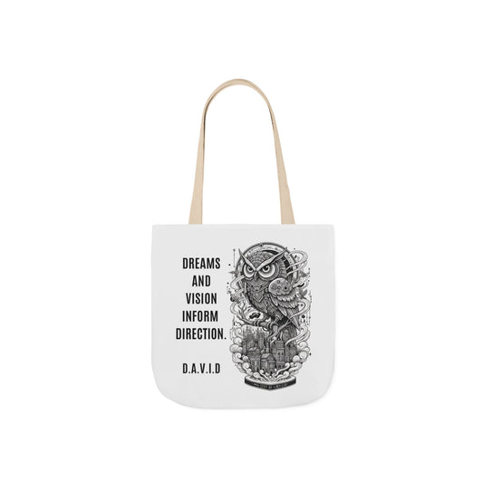 Aesthetic canvas tote bag with custom acrostic name art. Durable, eco-friendly reusable cotton bag featuring a personalized initial quote and minimalist design for sustainable everyday fashion.